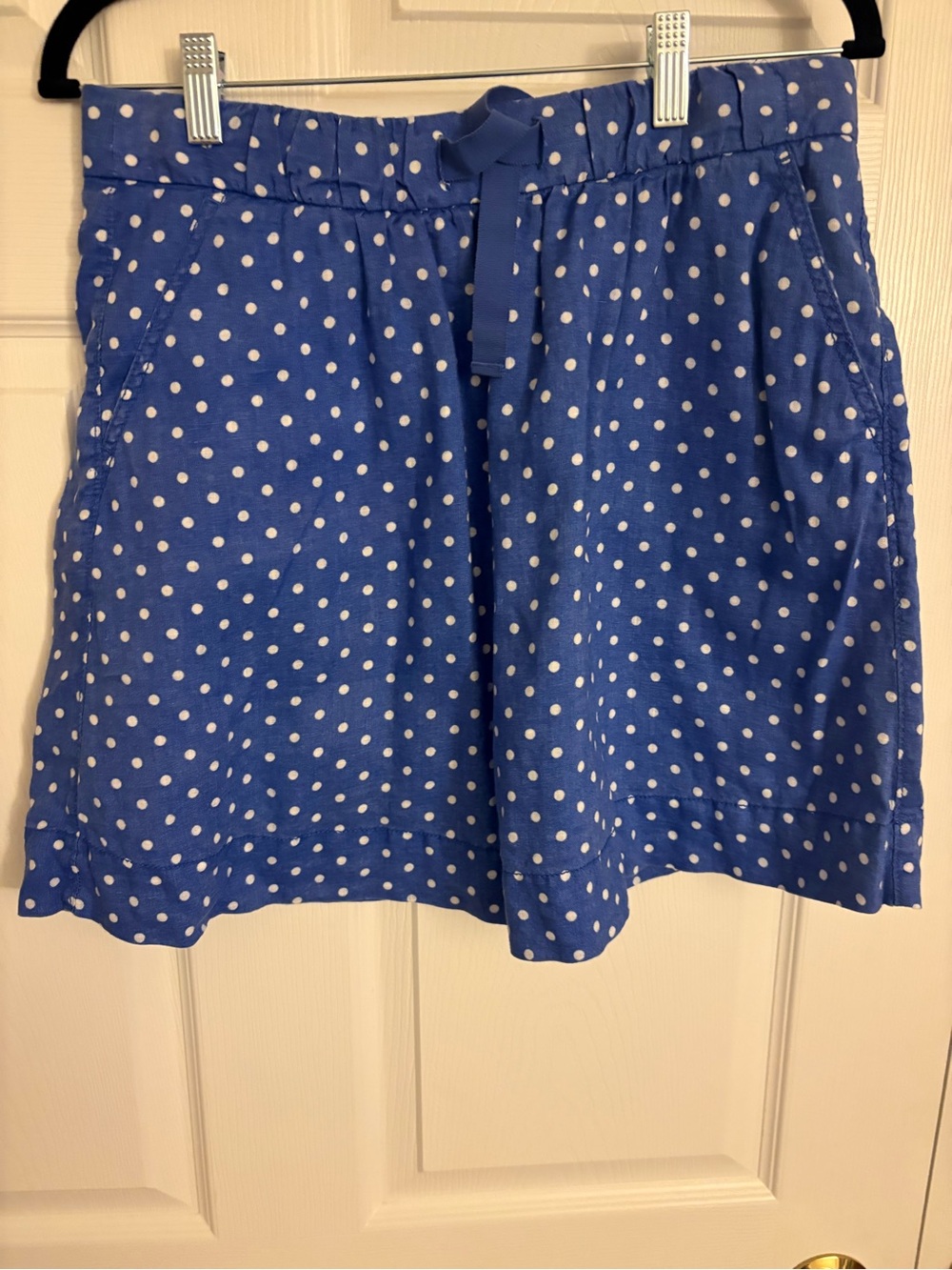 J. Crew Women’s Blue Polka Dot Drawstring Mini Skirt Size 6
